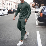 Men's Two-Piece Tracksuit Set – Long Sleeve Top & Joggers | Casual Loungewear