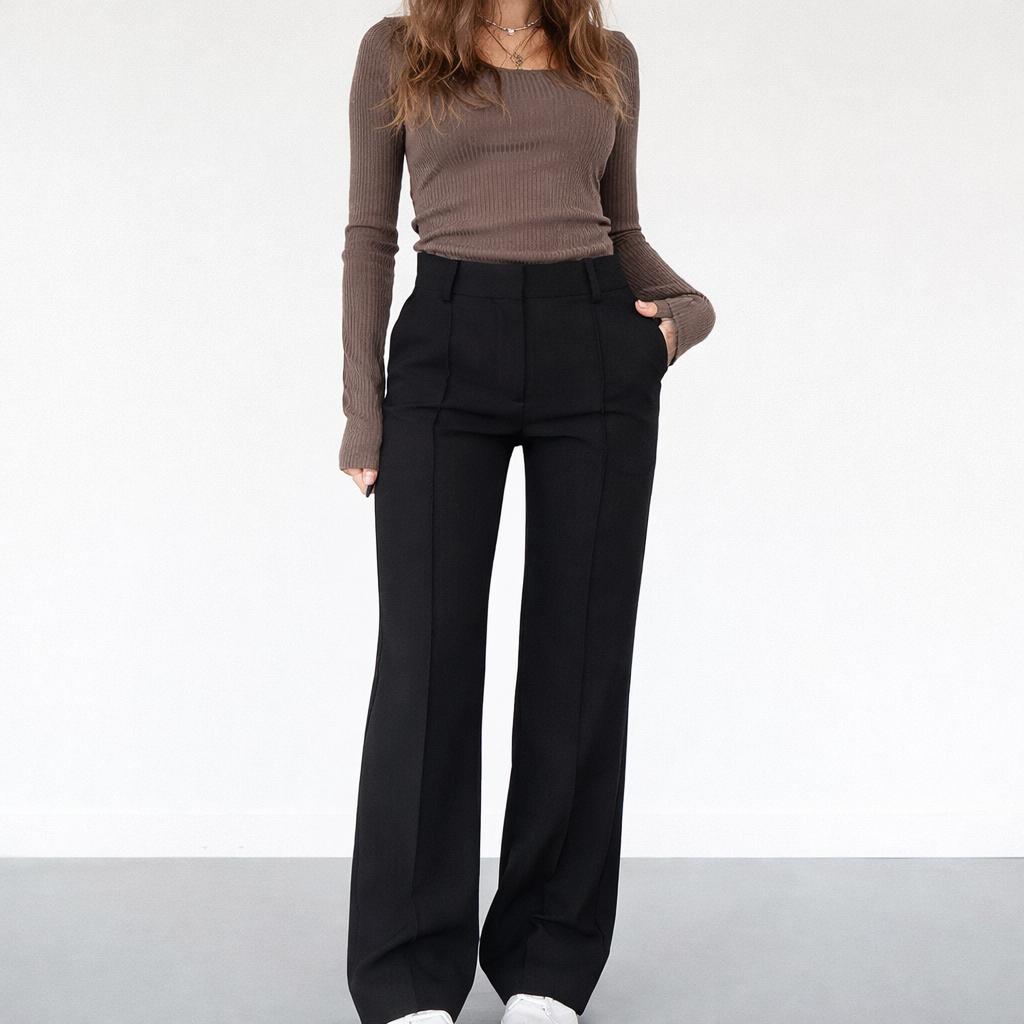 Beau | High-Waist Pantalon Met Rechte Pijpen1