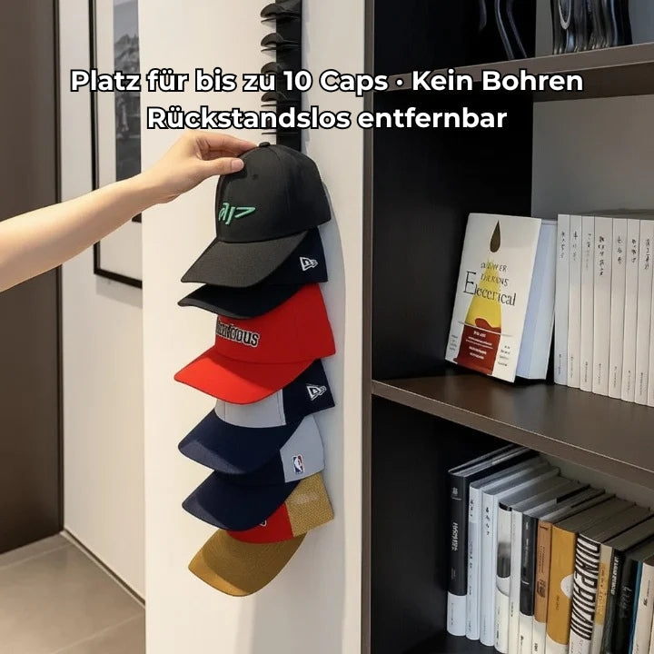 Cap-Organizer für die Wand – 10 Caps griffbereit, keine verknickten Schirme mehr - Mivoza Deutschland