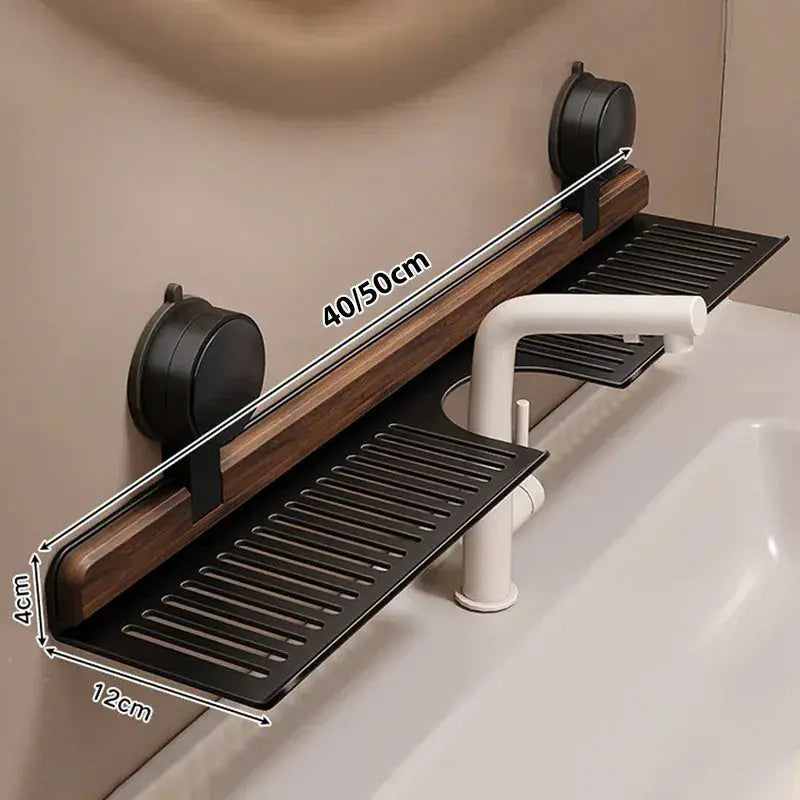 Walnuss Aluminium Wasserhahnhalter ohne Bohren Mivoza Deutschland