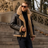 Men’s Leather Aviator Jacket – Classic, Durable & Winter-Ready