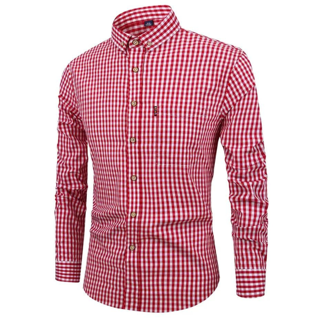 Men’s Checked Long-Sleeves Shirt - Timeless & Comfortable Fit Smart Styling