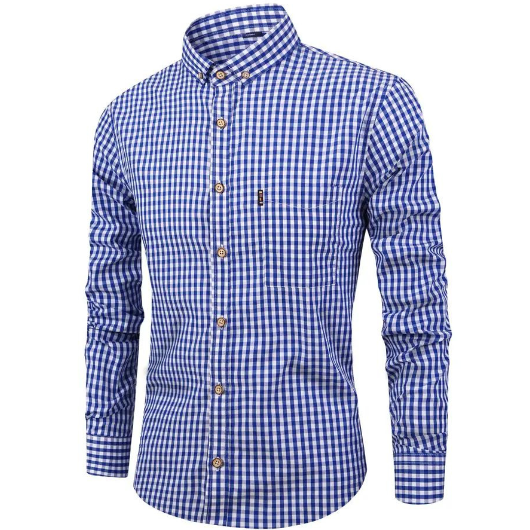Men’s Checked Long-Sleeves Shirt - Timeless & Comfortable Fit Smart Styling