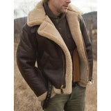 Men’s Leather Aviator Jacket – Classic, Durable & Winter-Ready