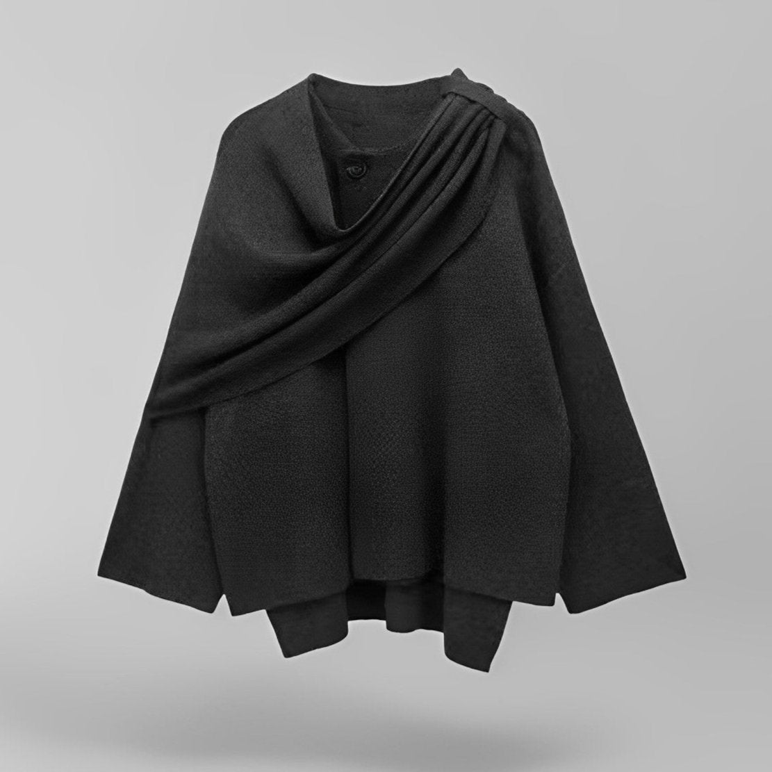 Women’s Asymmetric Wool Blend Cape Coat