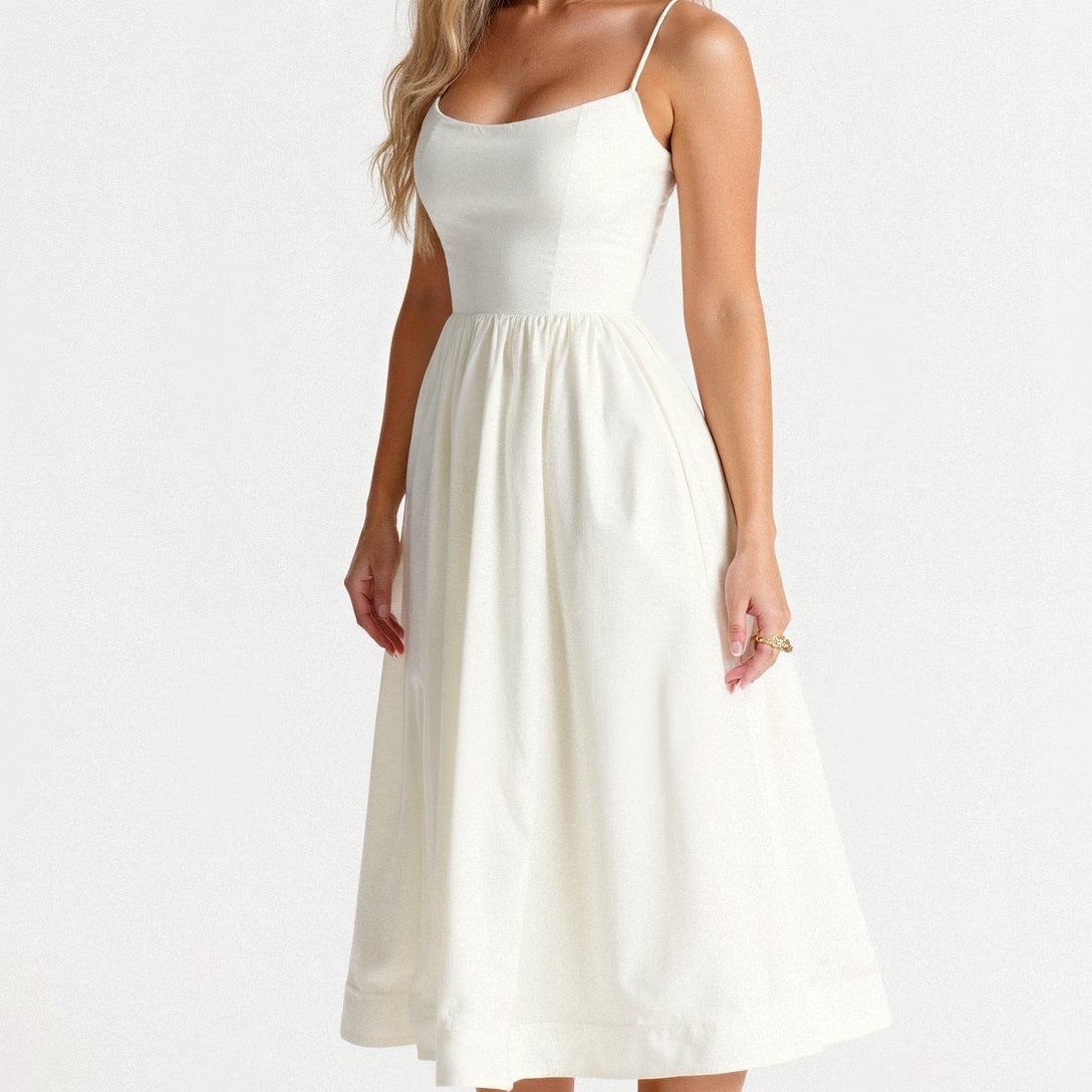 Women’s Flowing Midi Dress - Comfortable Fit for Day-to-Night Wear