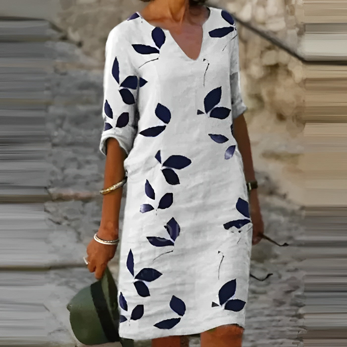 Women’s Leaf Print Summer Dress – Lightweight, Flowy Holiday Outfit