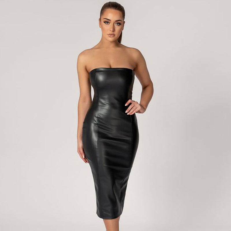 Women’s Strapless Midi Dress | Sleek Bodycon Fit | Party & Evening Wear