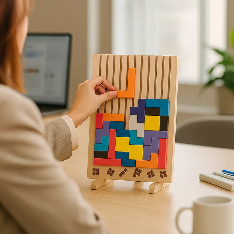 Holz-Tetris-Puzzlebrett – Der perfekte Brain-Break für Ihren Schreibtisch -   Mivoza Deutschland