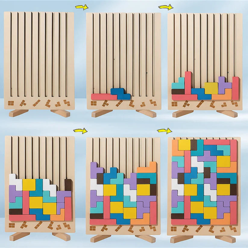 Holz-Tetris-Puzzlebrett – Der perfekte Brain-Break für Ihren Schreibtisch -   Mivoza Deutschland