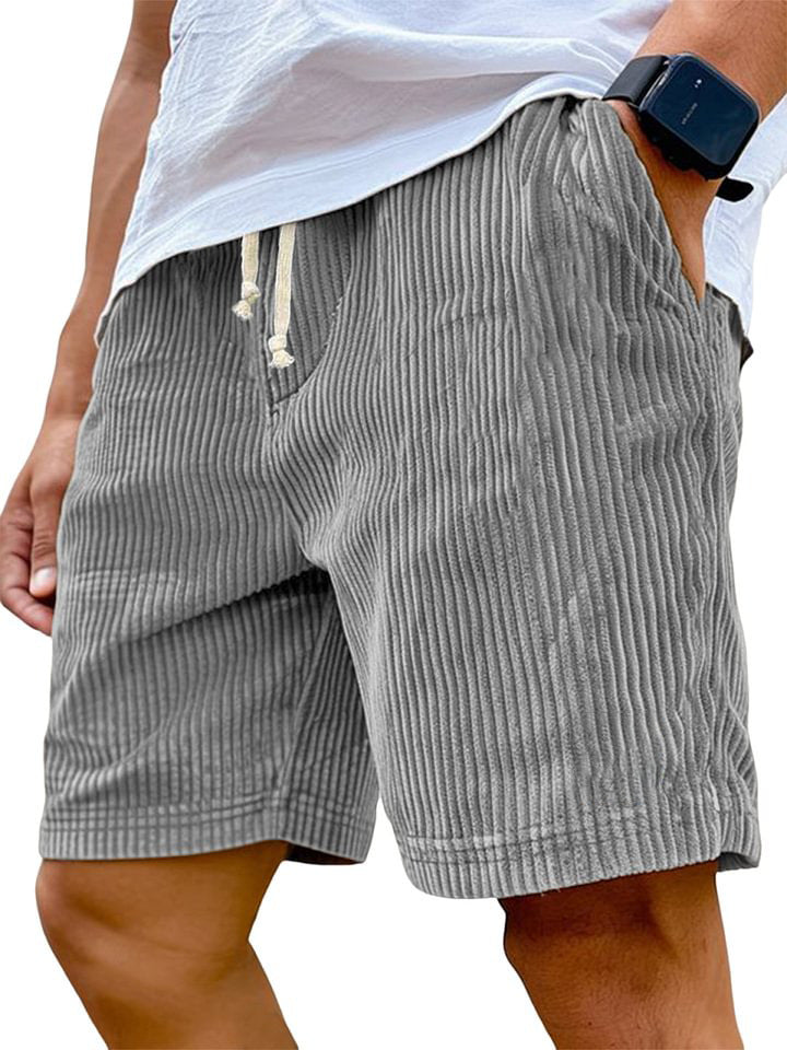 Pantaloncini da uomo in velluto a coste con vita regolabile e vestibilità comoda