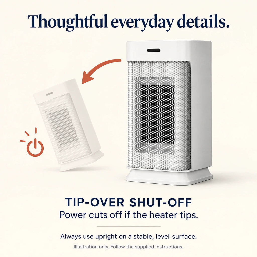 Compact Oscillating Fan Heater – 800/1200 W & Remote Control