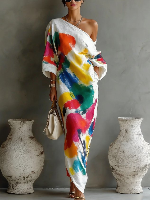 Elegant One-Shoulder Maxi Dress