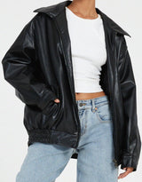 Women’s Loose Leather Jacket | Relaxed & Comfortable Fit | Everyday & Versatile Wear