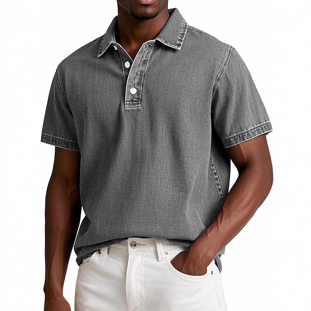 Men's Vintage Short-sleeve Lapel Polo Shirt