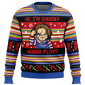 Good Guys Graphic Christmas Sweatshirt – Colorful Striped Long Sleeve Pullover