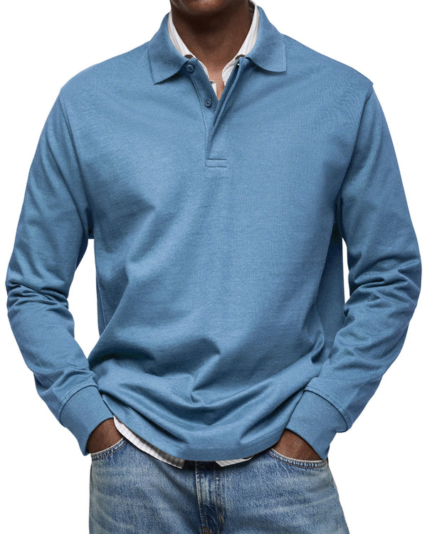 Men’s Long Sleeve Cotton Polo Shirt – Alexandre