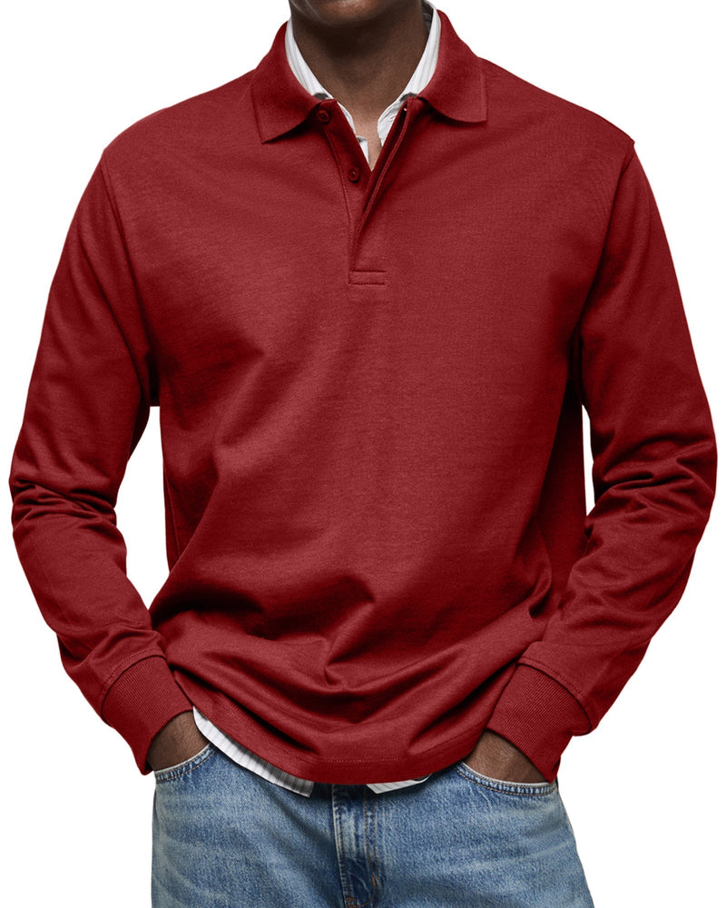 Men’s Long Sleeve Cotton Polo Shirt – Alexandre