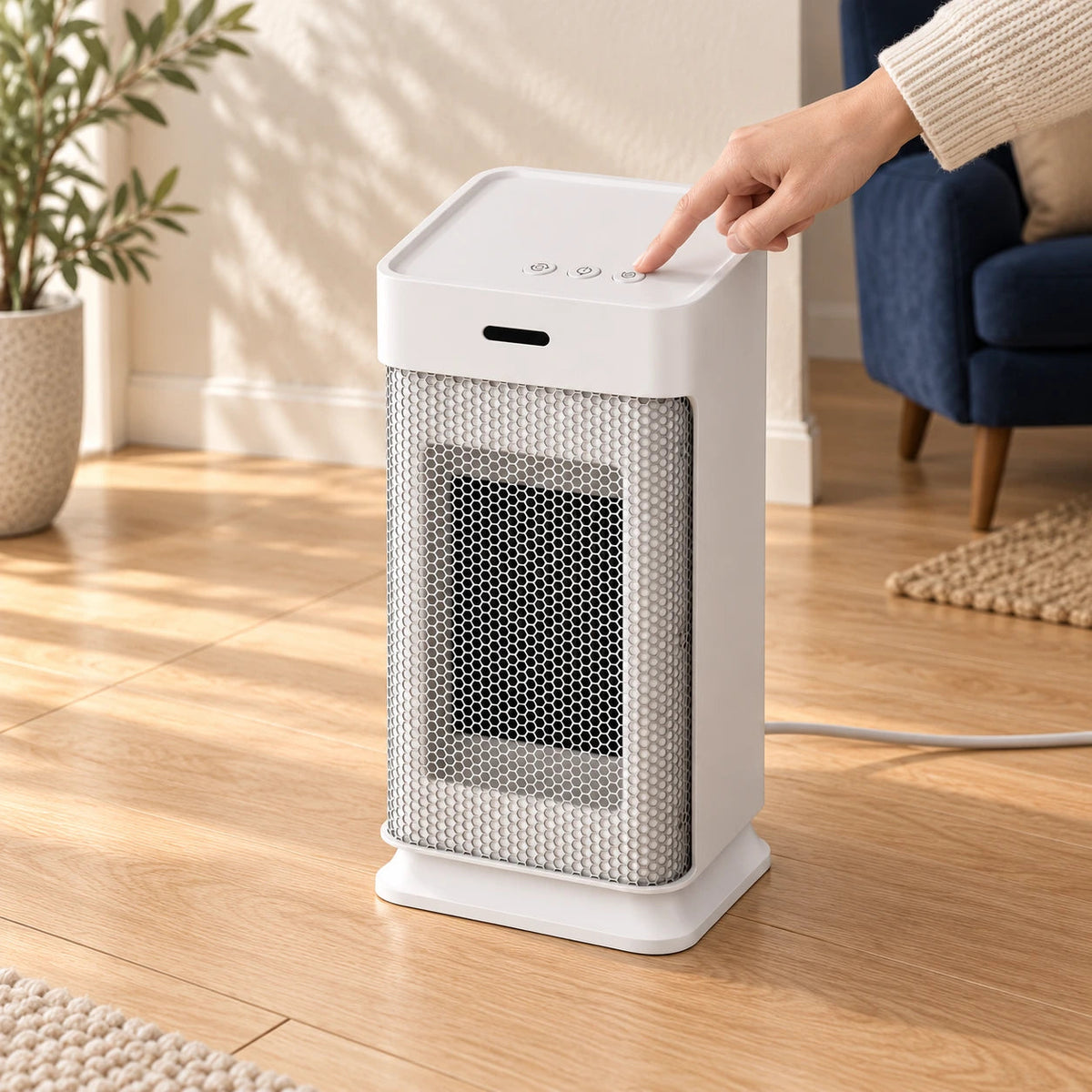 Compact Oscillating Fan Heater – 800/1200 W & Remote Control