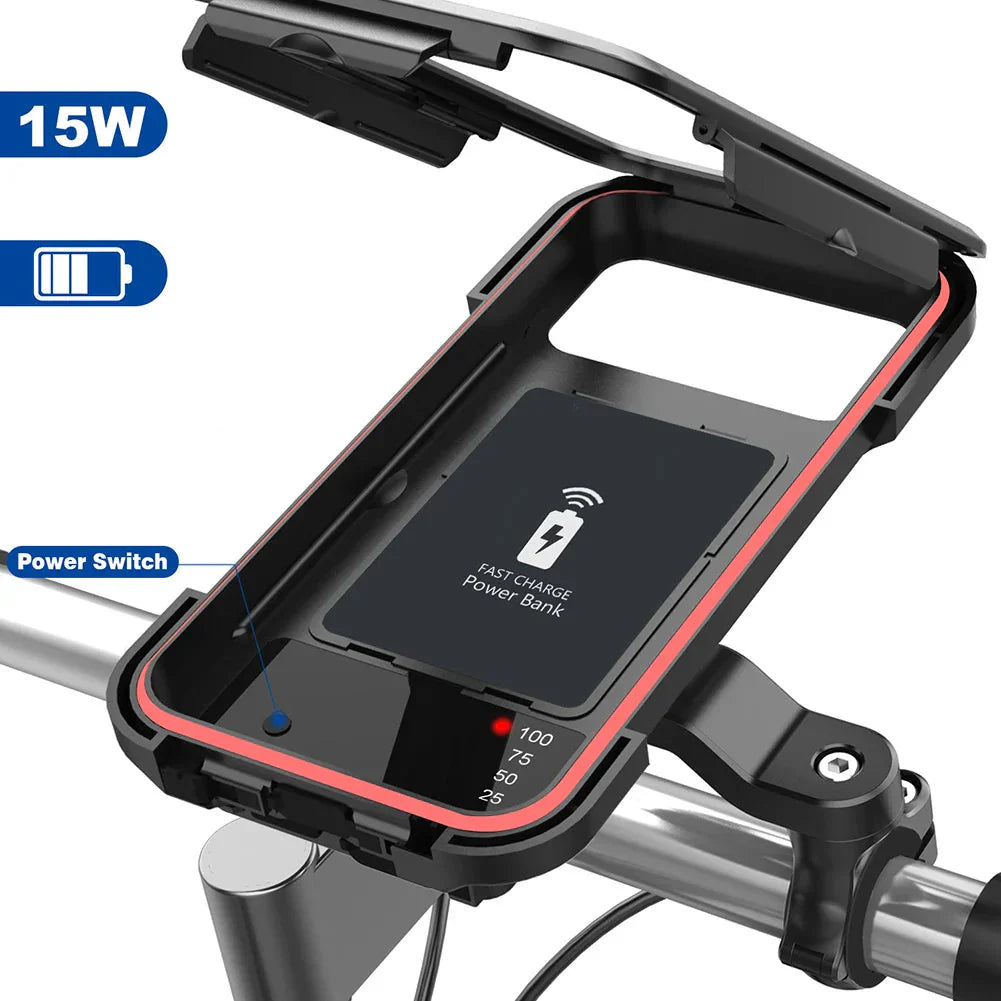 15W Powerbank Waterproof Bike Handlebar Mount