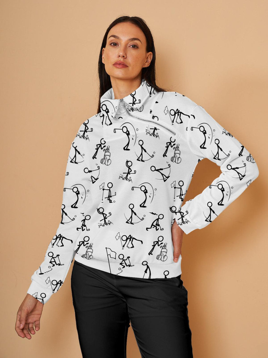 Women’s Stretch Golf Sweatshirt with Quarter Zip