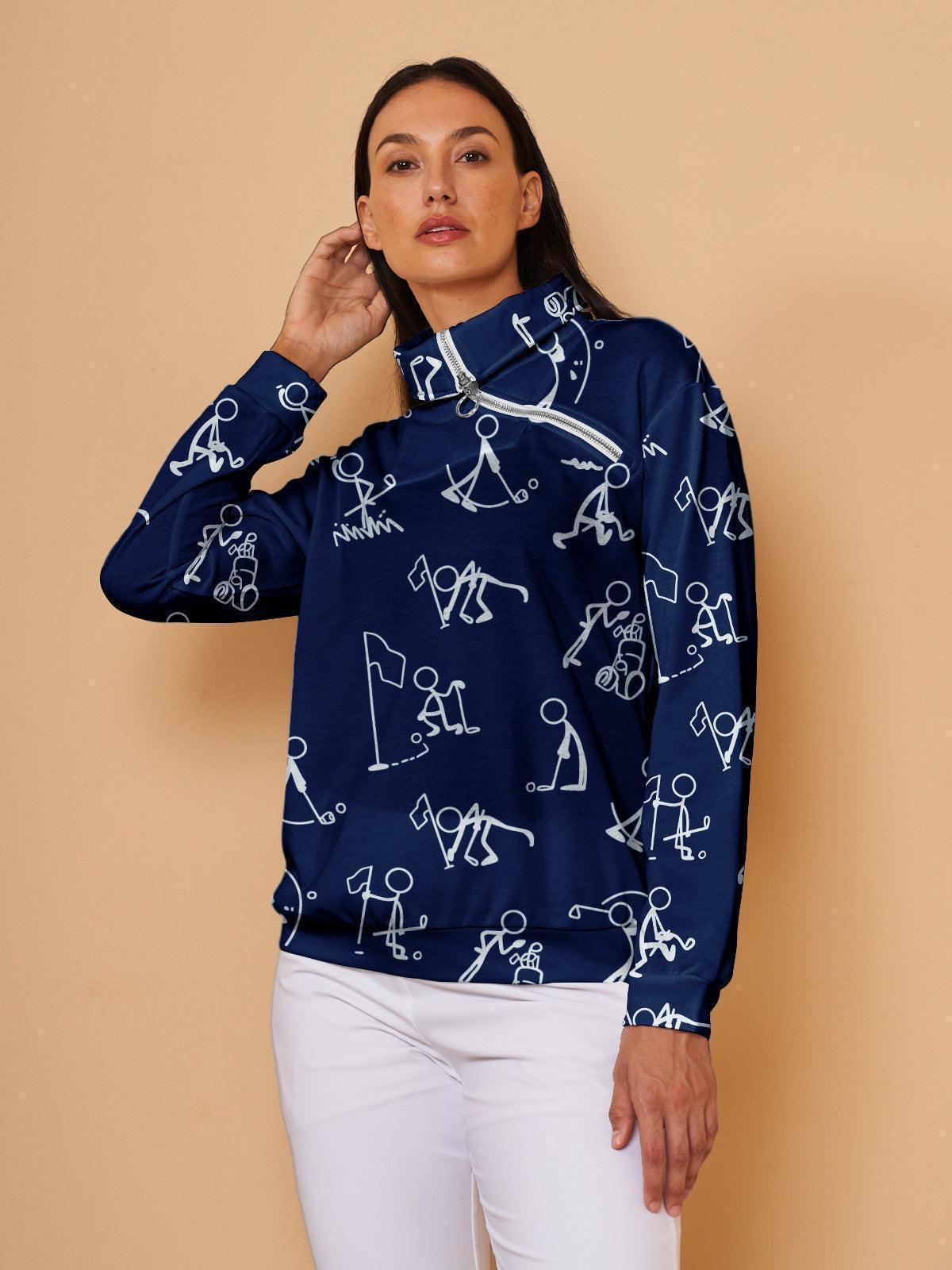 Women’s Stretch Golf Sweatshirt with Quarter Zip