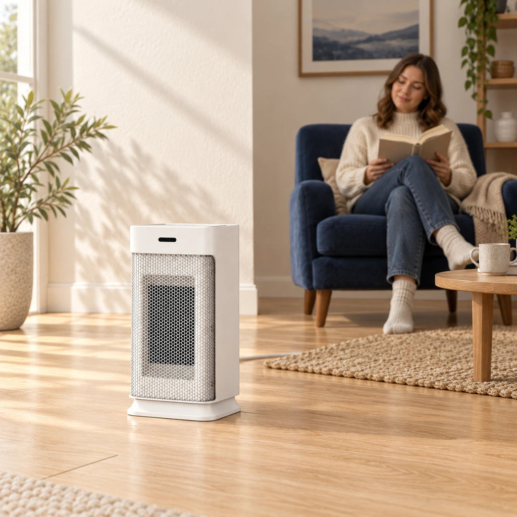 Compact Oscillating Fan Heater – 800/1200 W & Remote Control