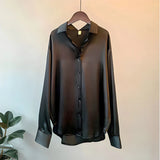 Women’s Silk Blouse – Long Sleeve Top for Work & Evening