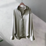 Women’s Silk Blouse – Long Sleeve Top for Work & Evening
