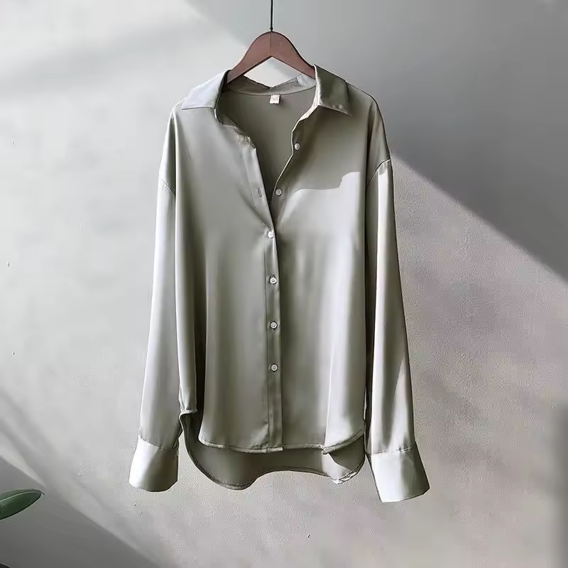 Women’s Silk Blouse – Long Sleeve Top for Work & Evening
