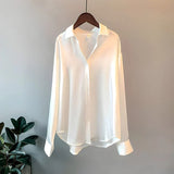Women’s Silk Blouse – Long Sleeve Top for Work & Evening