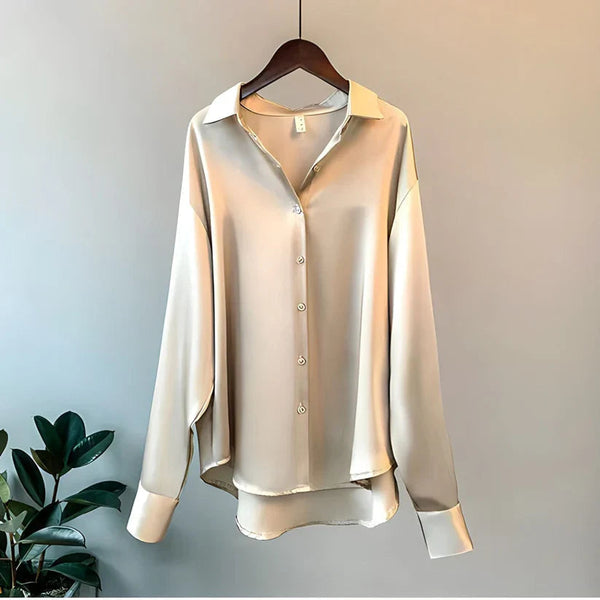 Women’s Silk Blouse – Long Sleeve Top for Work & Evening
