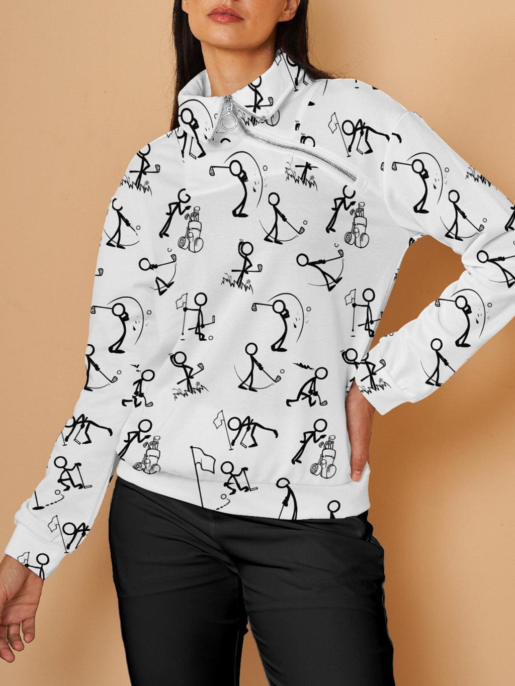 Women’s Stretch Golf Sweatshirt with Quarter Zip