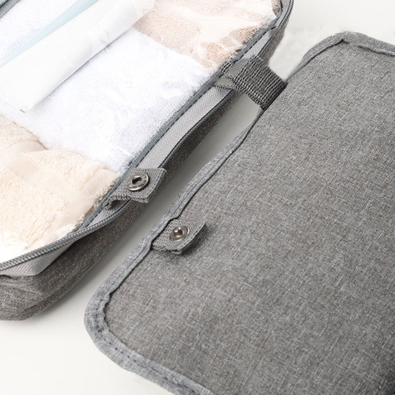 Compact Travel Cosmetic Organizer | Water-Resistant with 4 Compartments & 360° Hook | For Men & Women