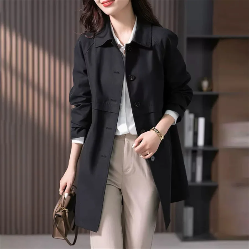Trench coat casual impermeabile da donna