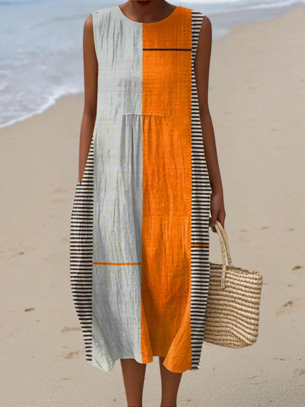 Colorblock Midi Dress