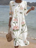 Plant & Flower Print Dress
