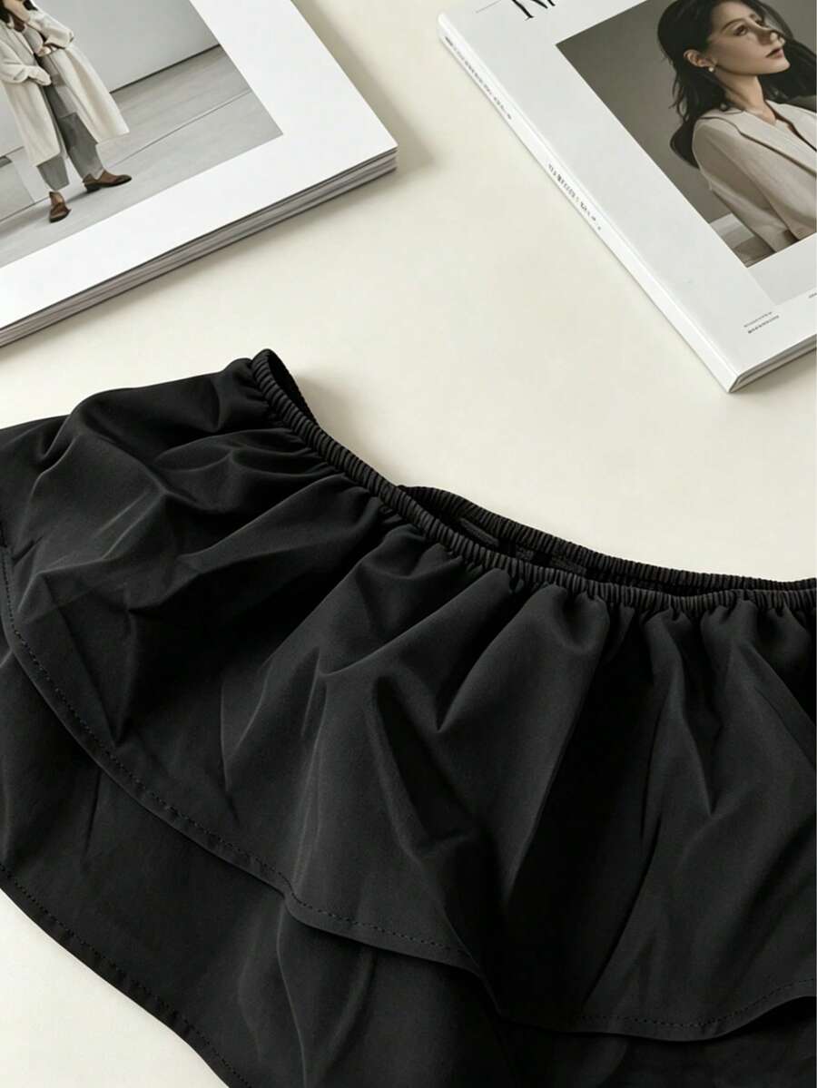 Off-Shoulder Ruffle Tiered Summer Playsuit Set