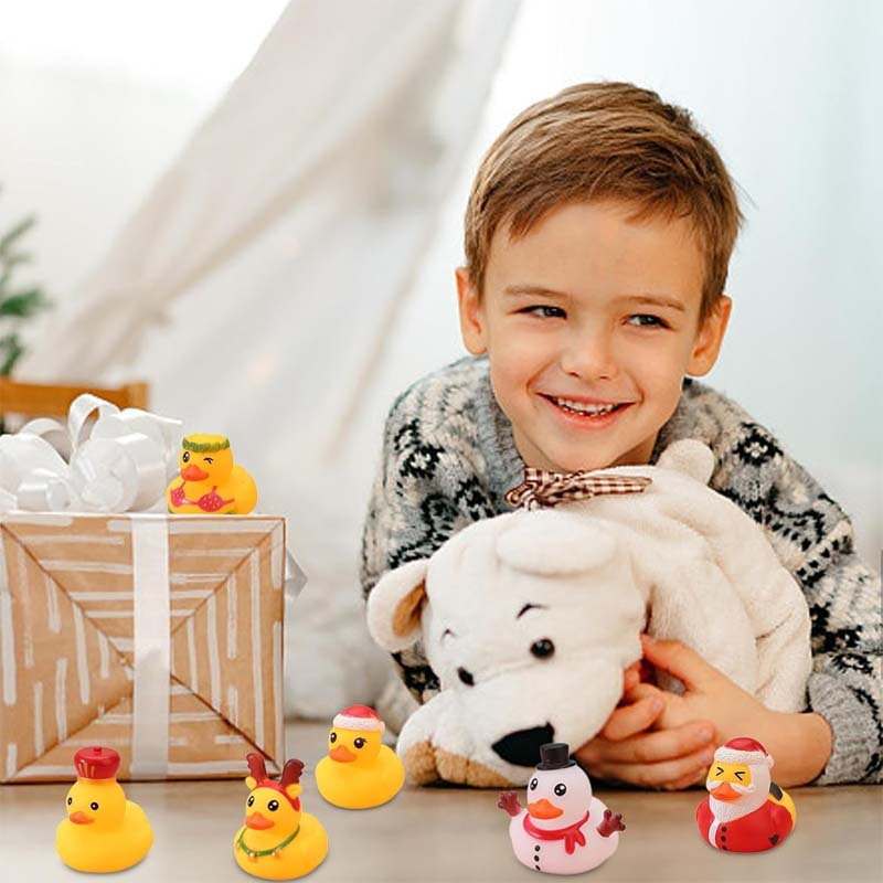 Rubber Duck Advent Calendar 2026 | 24 Day Christmas Countdown Toy Set for Kids - Holiday Themed Rubber Duckies Surprise Gift