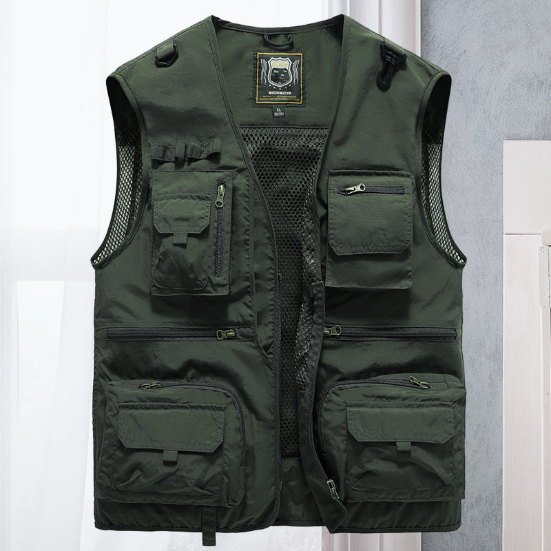 Gilet Estivo Leggero da Uomo con Tasche Multiple - Giacca Senza Maniche Traspirante per Escursionismo, Pesca, Campeggio e Viaggi