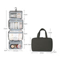 Compact Travel Cosmetic Organizer | Water-Resistant with 4 Compartments & 360° Hook | For Men & Women