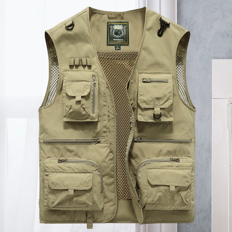Gilet Estivo Leggero da Uomo con Tasche Multiple - Giacca Senza Maniche Traspirante per Escursionismo, Pesca, Campeggio e Viaggi