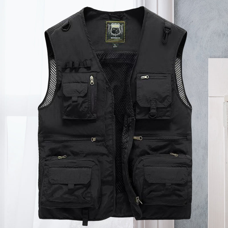 Gilet Estivo Leggero da Uomo con Tasche Multiple - Giacca Senza Maniche Traspirante per Escursionismo, Pesca, Campeggio e Viaggi