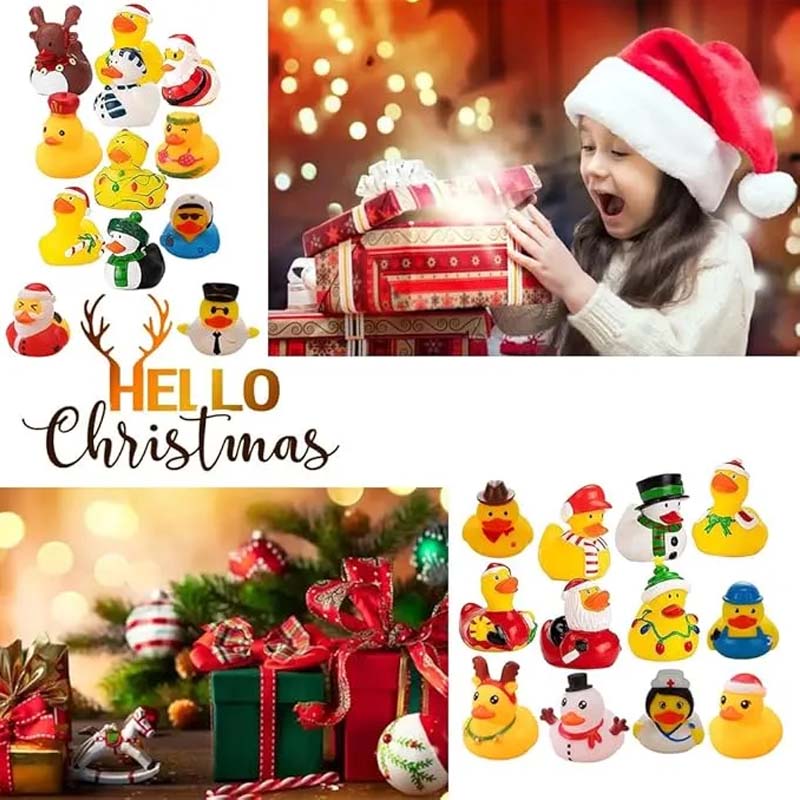 Rubber Duck Advent Calendar 2026 | 24 Day Christmas Countdown Toy Set for Kids - Holiday Themed Rubber Duckies Surprise Gift