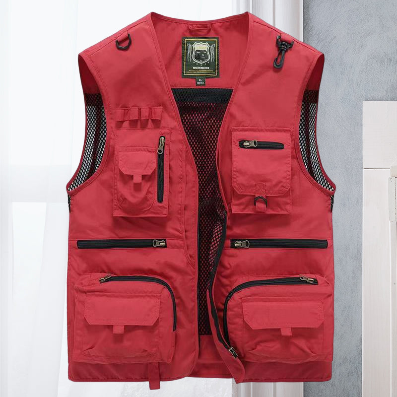 Gilet Estivo Leggero da Uomo con Tasche Multiple - Giacca Senza Maniche Traspirante per Escursionismo, Pesca, Campeggio e Viaggi