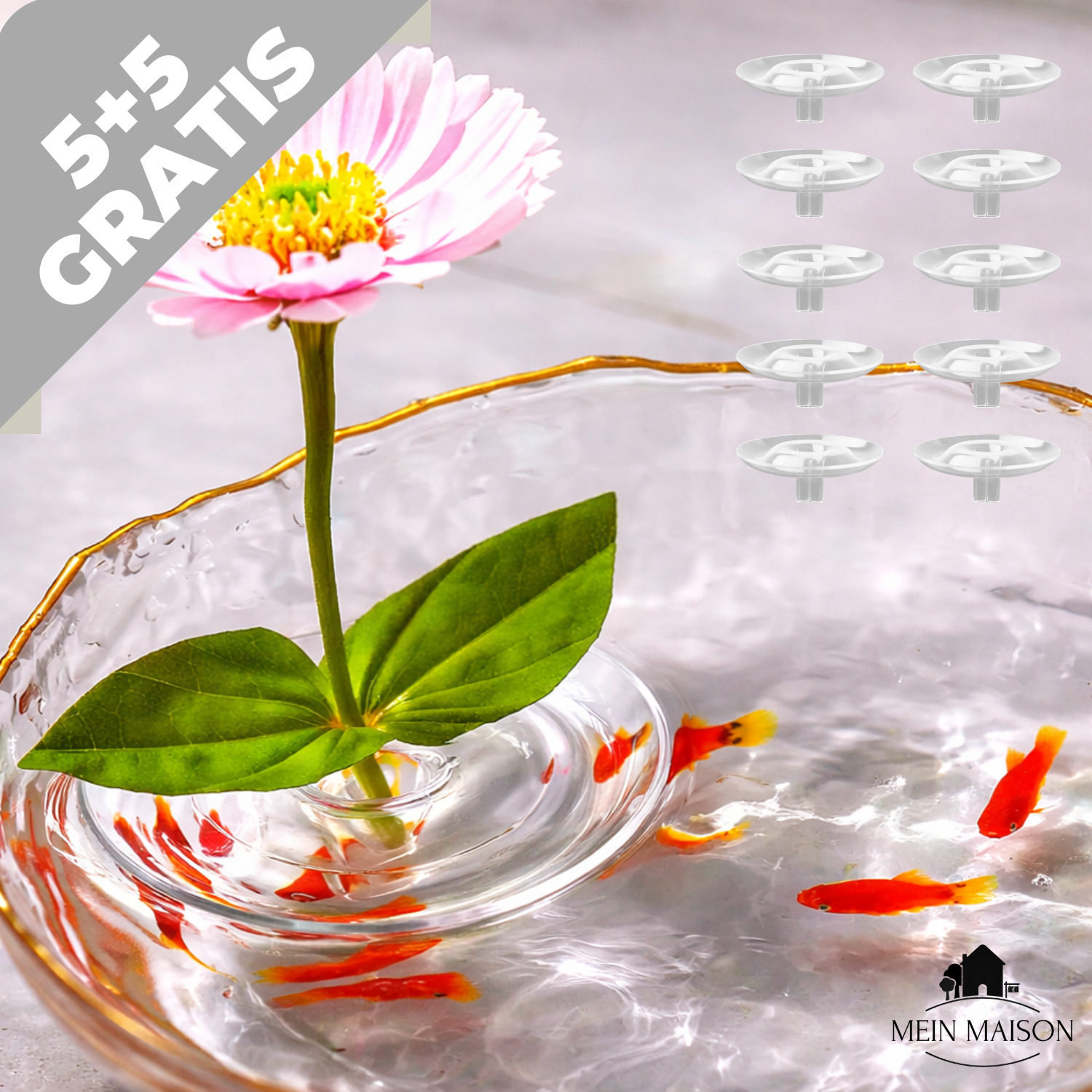 Portafiori fluttuante: mantiene i fiori perfettamente diritti all’istante