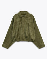 Women’s Suede Bomber Jacket | Relaxed Fit & Lightweight | Spring & Everyday Wear