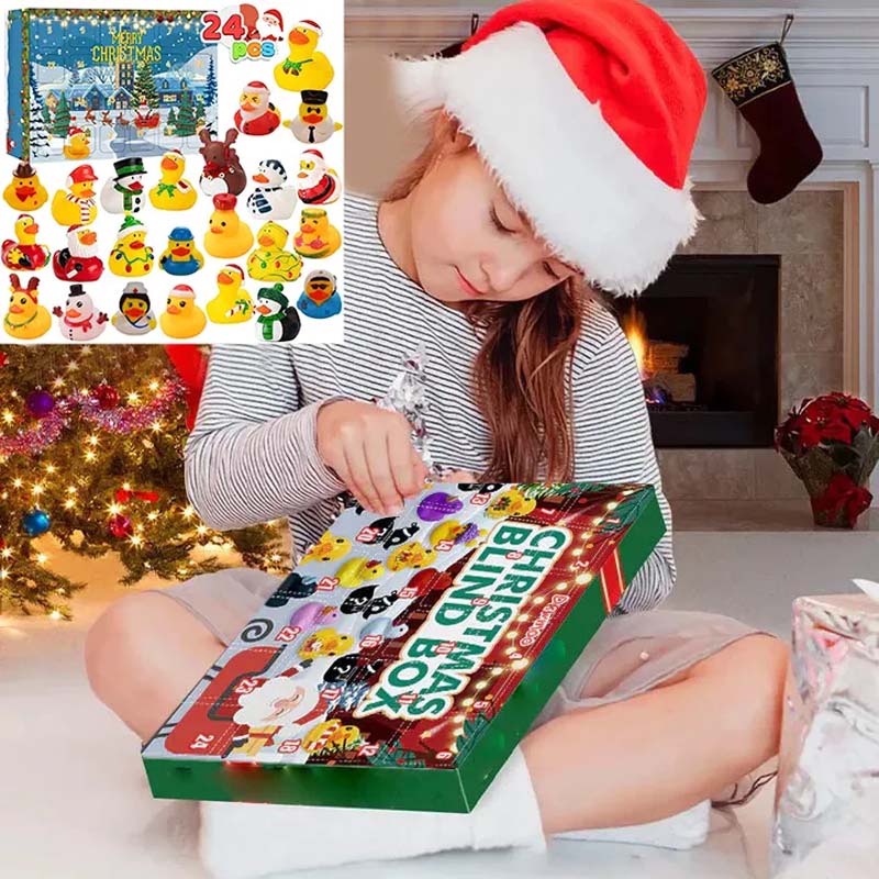 Rubber Duck Advent Calendar 2026 | 24 Day Christmas Countdown Toy Set for Kids - Holiday Themed Rubber Duckies Surprise Gift