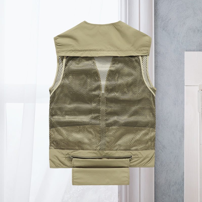 Gilet Estivo Leggero da Uomo con Tasche Multiple - Giacca Senza Maniche Traspirante per Escursionismo, Pesca, Campeggio e Viaggi