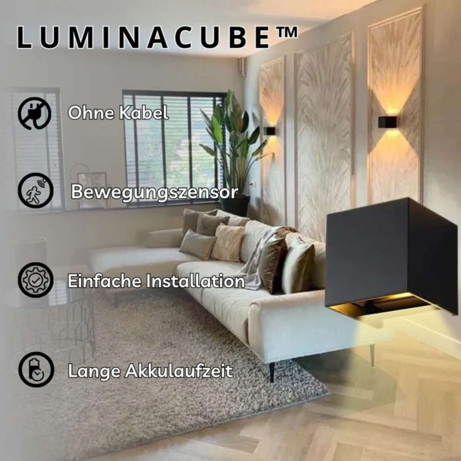 LuminaCube - Lampada da parete wireless e lussuosa